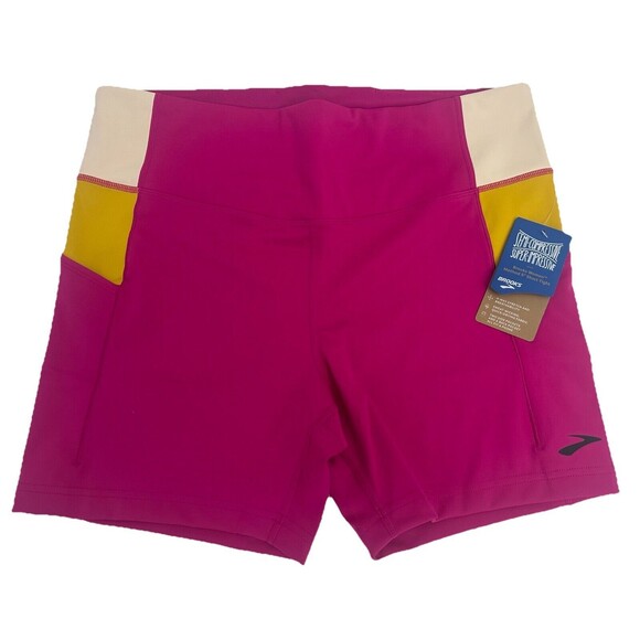 Women's Brooks Method 5" Short Tight Shorts Mauve/sand/sundial Size XL New - Picture 4 of 16